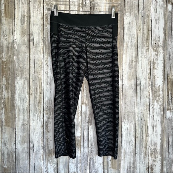 Under Armor Black Printed Compression Leggings - Picture 1 of 6